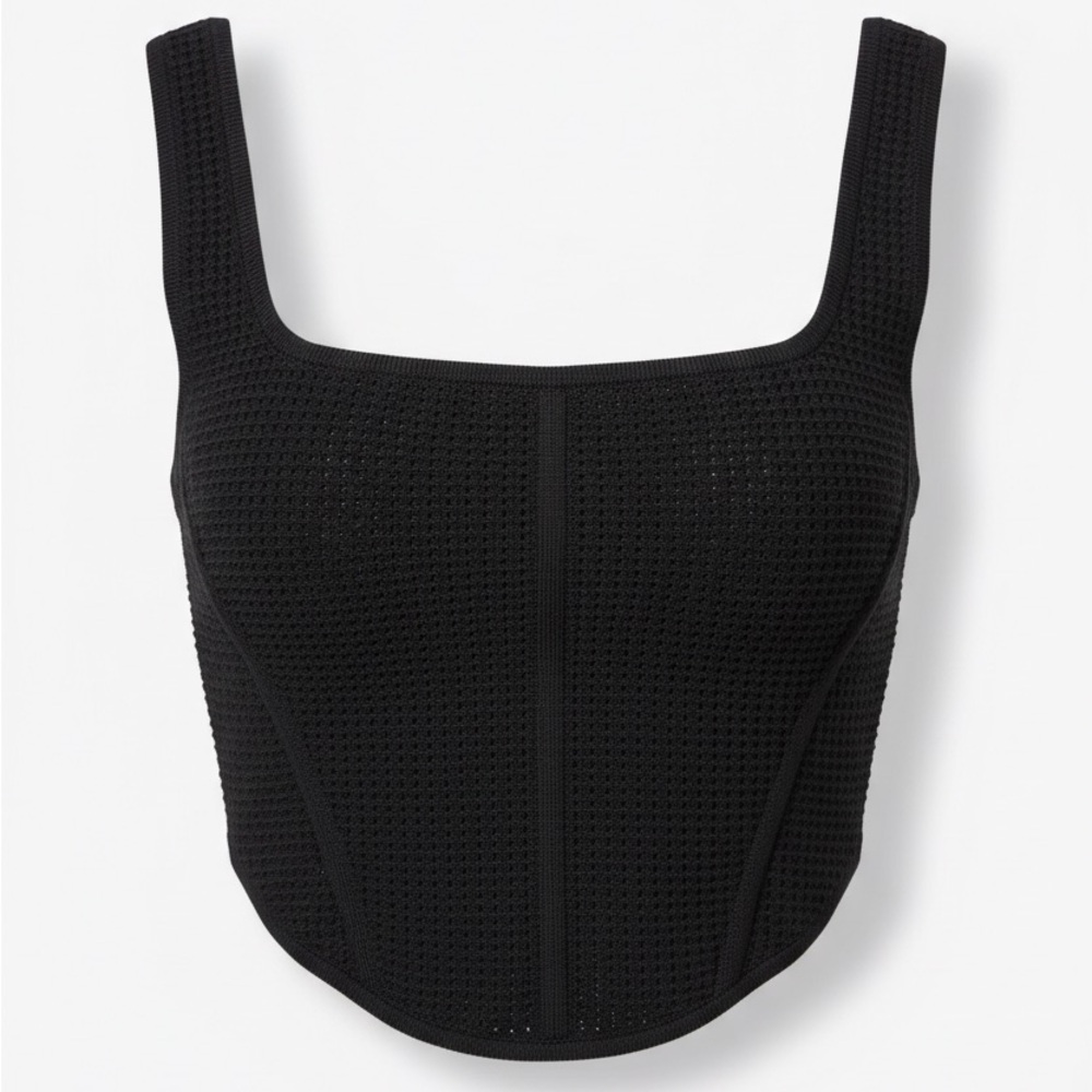 Babaton Black Textured Knit Top